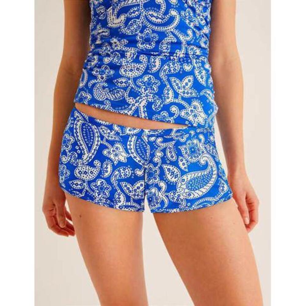 Blue Paisley Swim Shorts - Women